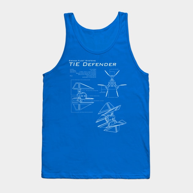 TIE Defender Blueprint Tank Top by patrickkingart